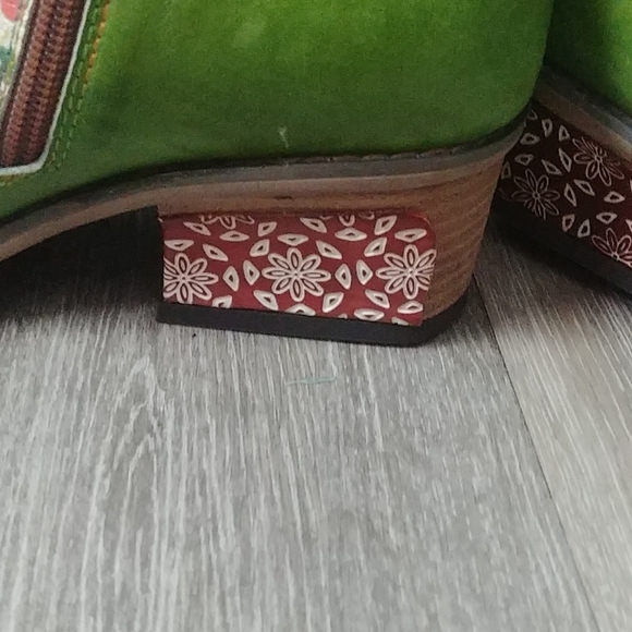 Handmade Boho 60s Leather  Knee High Boots 37 - Picture 4 of 9